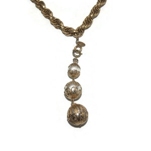 Vintage Park Lane Gold and Sliver Tone 36 Inch Y Necklace. Park Lane Hallmark Tag.