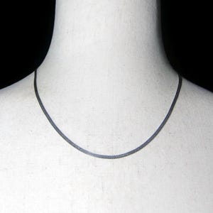 Monet Necklace, Vintage Silver Tone 18&quot; Herringbone Chain Necklace with Lobster Claw Clasp, Monet Hallmark. Minimalist Style, Daily Wear.