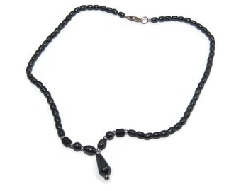 Collier Fantaisie Perles Imitation Hématite - Fermoir Ancien - 91 Grammes