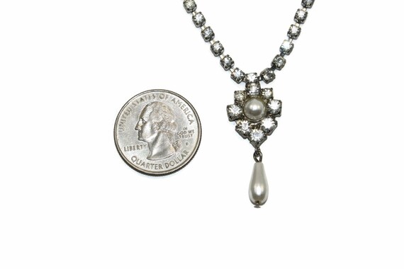 Vintage Silver Tone, Faux Pearls and Rhinestones … - image 5