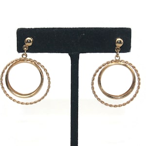 Vintage Avon Gold Tone Rope Lunes Stud Back Earrings for Pierced Ears.
