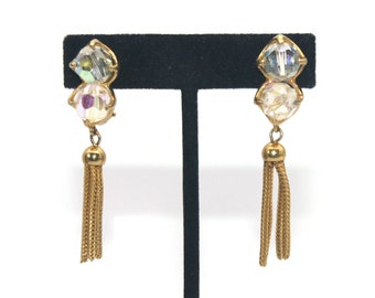 Orecchini Lunghi Boho A Goccia Con Nappa E Strass Oro - Orecchini Pendenti A Catena In Cristallo CZ Per Donne