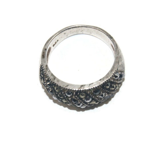 Vintage Sterling Silver and Marcasite Size 6 1/2 … - image 6