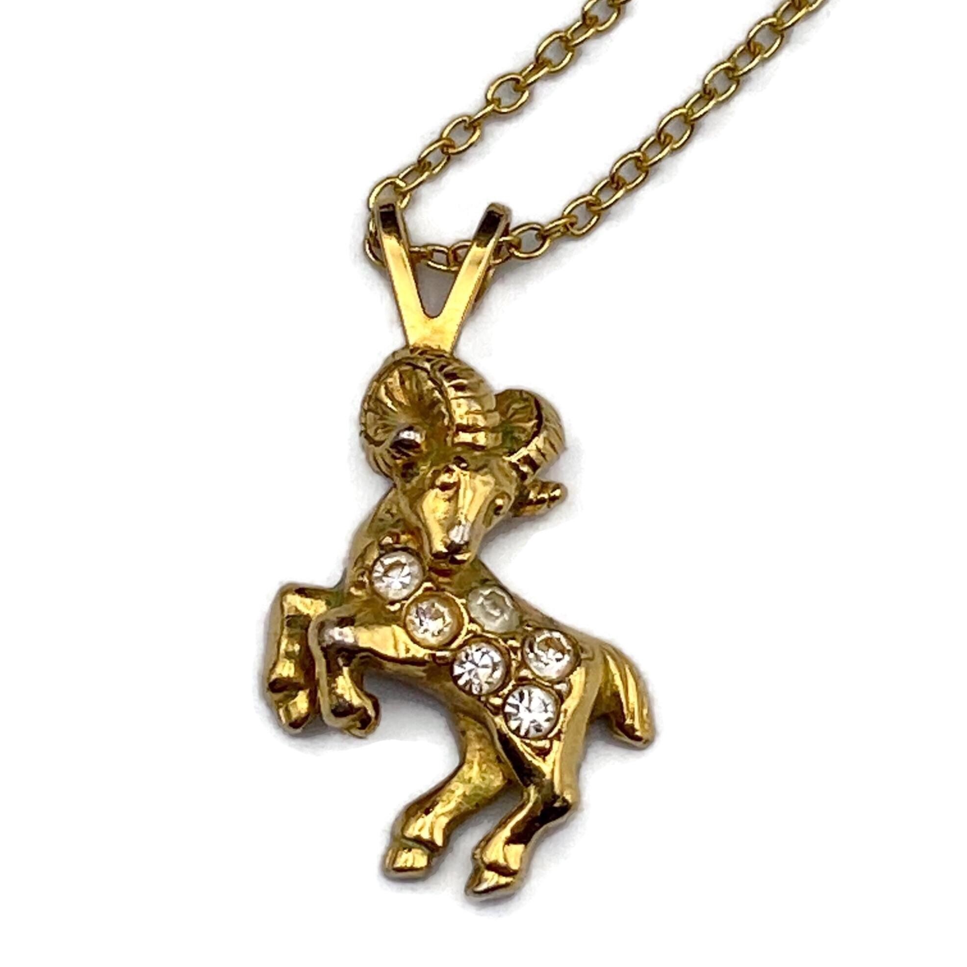 Vintage Avon Gold Tone & Clear Rhinestones Zodiac Astrological