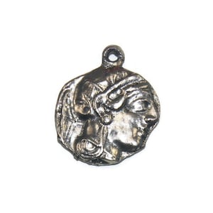 Silver Tone Faux Ancient Roman Coin Pendant.