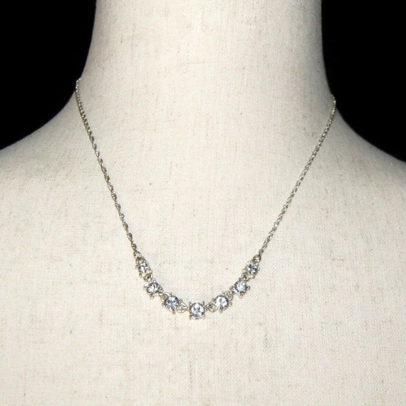 Vintage Avon Silver Tone and Clear Rhinestones 17… - image 4
