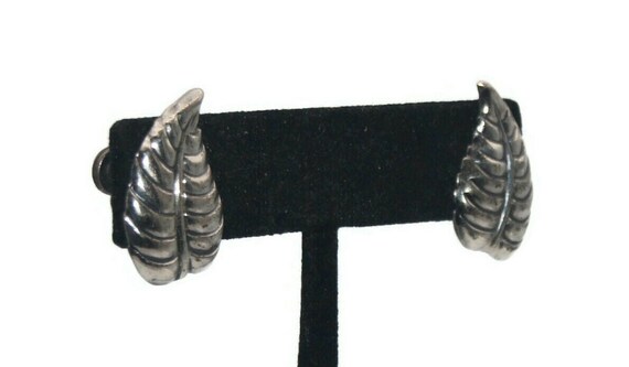 Vintage Danecraft Sterling Silver Leaf Screw Back… - image 3