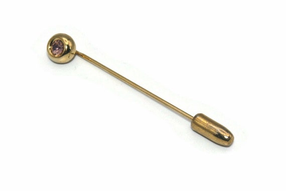 Lot - ASSORTED ANTIQUE HAT PINS - PINK STAR, TOURMALINE Vintage Gold and Pink Stick Pin Hat Pin display picture 1