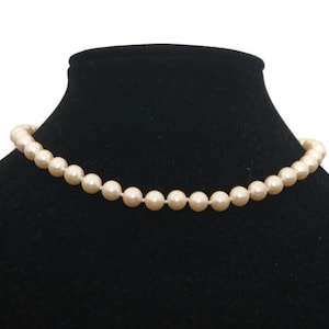 Vintage Monet Gold Tone and Faux Pearls 16 Inch Necklace with Slide Lock Clasp. Monet Hallmark