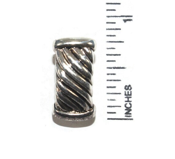 Vintage Silver Tone Curved Rectangular Ribbed Cli… - image 6