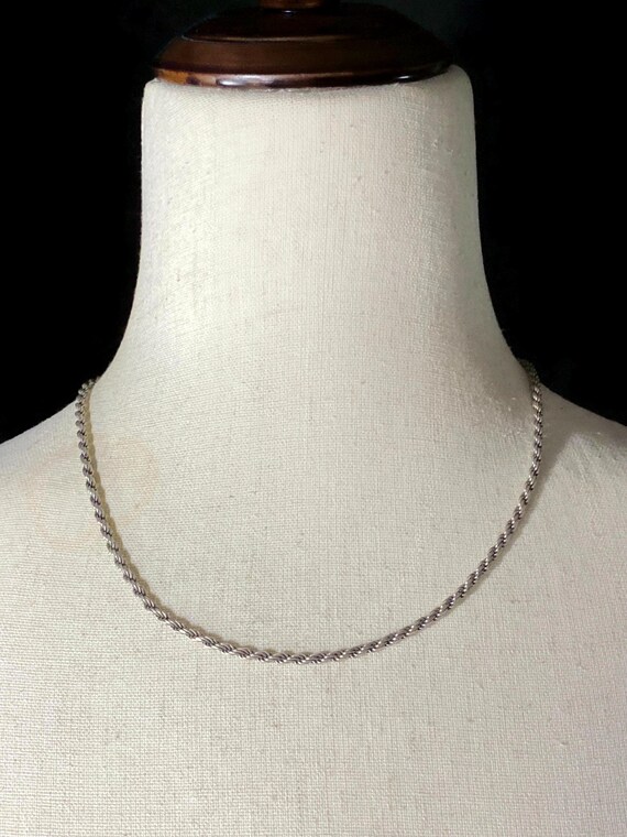 Vintage QGI Sterling Silver Twisted Rope Chain With Lobster Claw