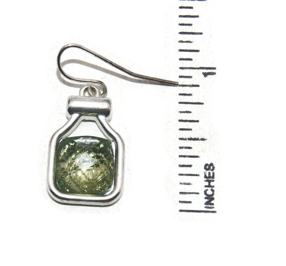 Vintage Silver Tone and Green Tone Resin Pendant … - image 5