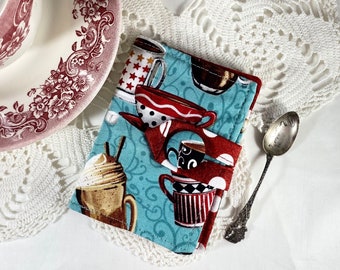 Fabric Tea Bag Holder Wallet | Turquoise Mugs and Cups, Tea Lover Gift