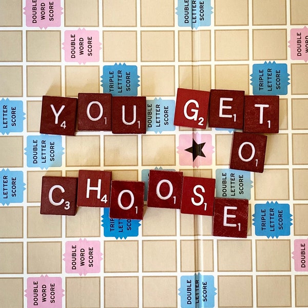 Scrabble Tiles from Vintage Game Maroon for Crafts | to make Christmas Ornaments | Wedding Shower Bridal Favors | Signs for Grandkids Gifts