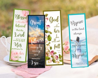 Printable Scripture Bookmarks | Bible Verse Christian Gift (Digital Download)