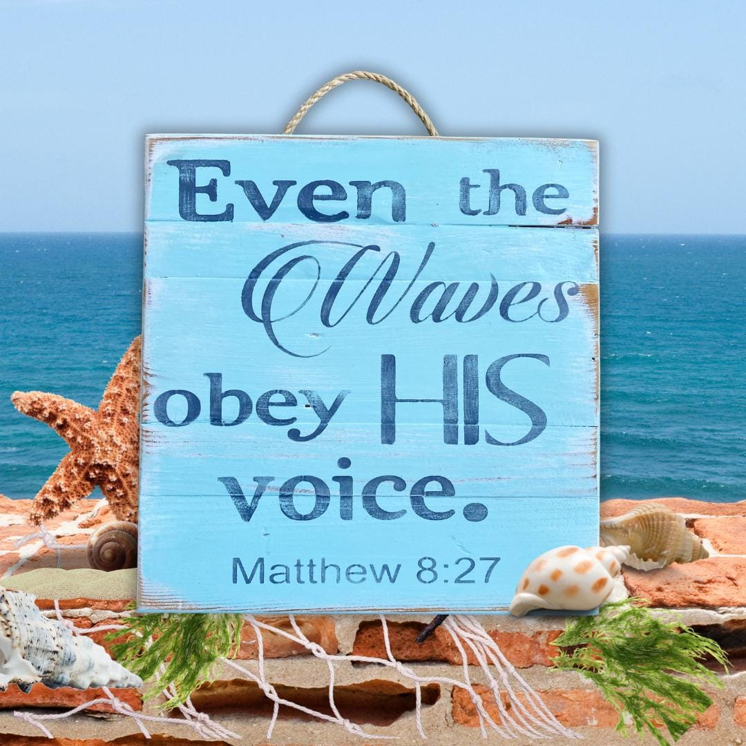 Scripture Pallet Wood Sign, Beach Decor, 