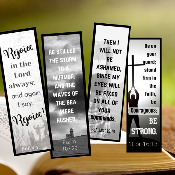 Manly Printable Scripture BOOKMARKS | Bible Verse Bookmarks | Christian Men Bookmark Book Lovers Christian Father’s Day Gift pdf png jpeg