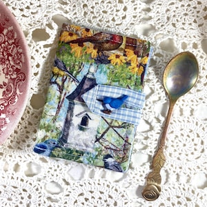 Monedero de tela para bolsitas de té con diseño de pájaros, organizador de bolsitas de té, porta bolsitas de tela, monedero para té, regalo para amantes del té