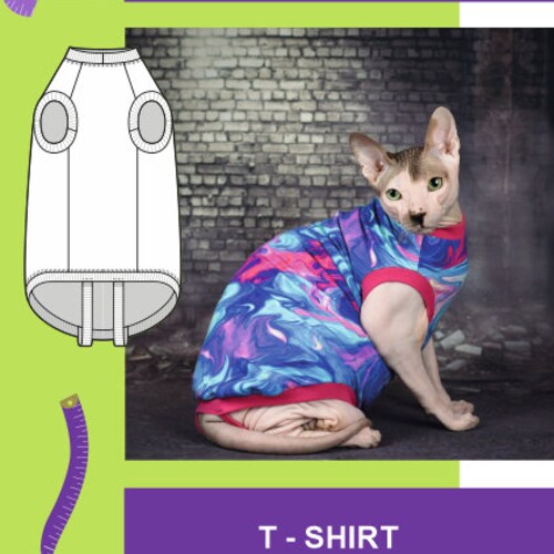 Sphynx Cat Shirt PDF Sewing Pattern Etsy Canada