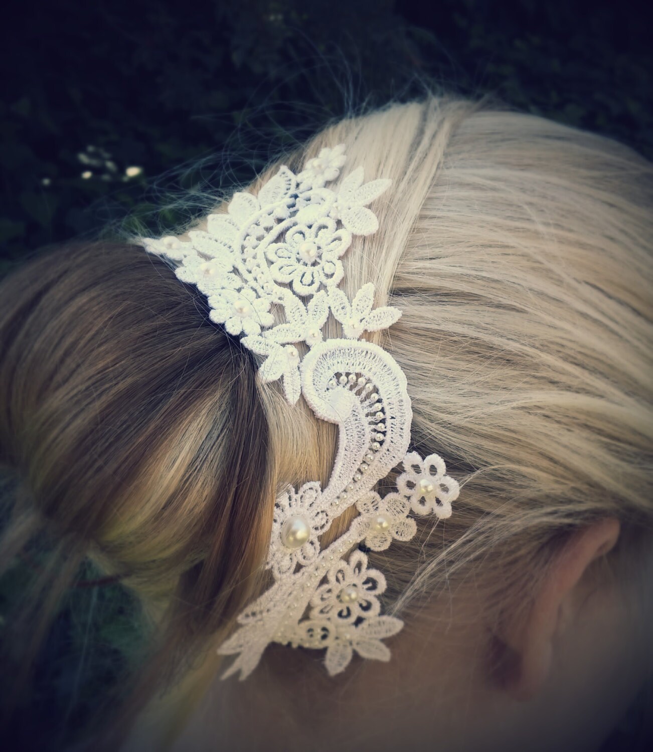 Beautiful Customized Lace Applique Hair Piece - Etsy