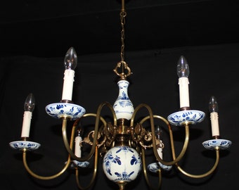 Beautiful White 6 Arm Chandelier, Ceiling Pendant, with Roses and Leaves Beautiful White 6 Arm Chandelier, Ceiling Pendant, with Roses and Leaves