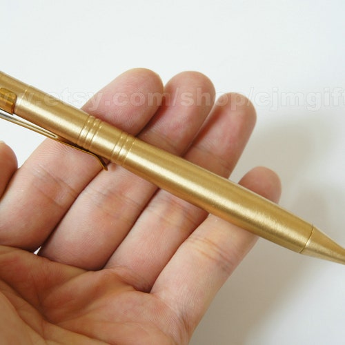 Free Shipping Brass Retractable Ball Piont Pen Solid Barss Etsy