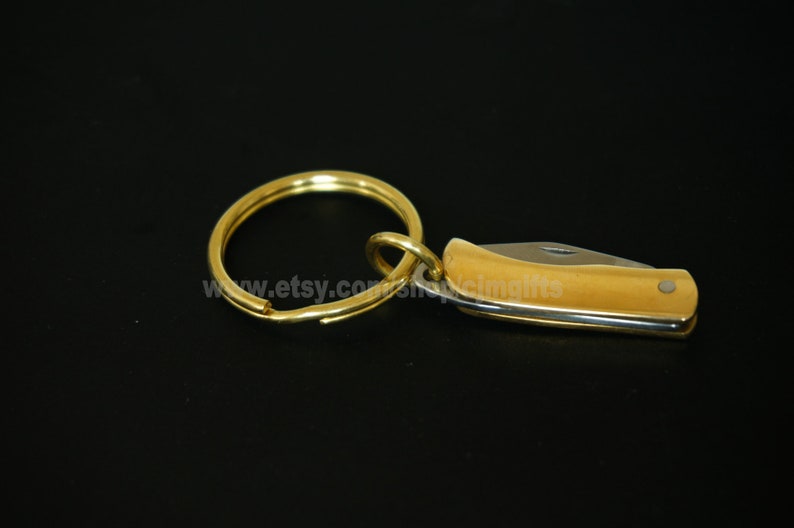 Mini Brass Knife Small Pocket Knife Mini Keychain Knife Etsy