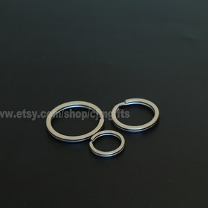 2 Pcs Metal Large Keyrings Titanium Keychains Octagon Shape Flat