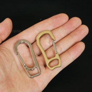 titanium snap clasp, solid titanium carabiner, titanium keychain hook, titanium keychain clasp, solid brass quick release clasp, brass clasp