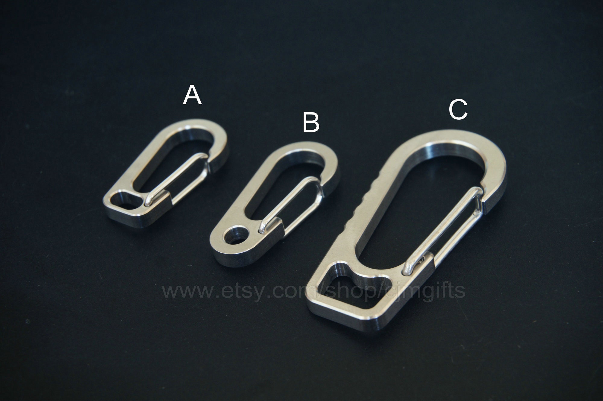 1 Inch Small Mini Tiny Super Strong Fine Ti Solid Stainless Steel Spring  Snap Hook Quick Release Carabiner Paracord Clasp Diving EDC DIY 