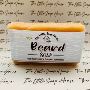 Organic Handmade Beard Soap: Shea Butter, Sandalwood Scent