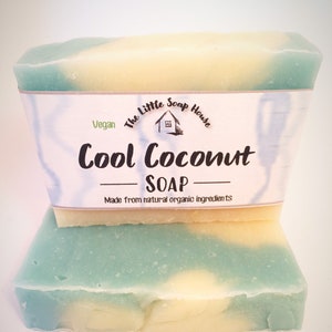 Cool Coconut / Coconut infused and coconut scented soap bar