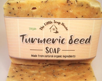 Turmeric, Poppy Seed & Coconut Milk calming infused soap bar