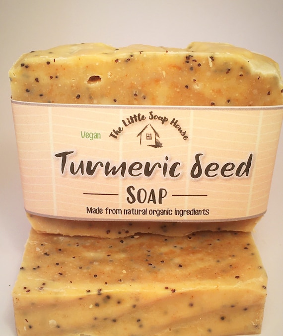 Turmeric, Poppy Seed & Coconut Milk calming infused soap bar