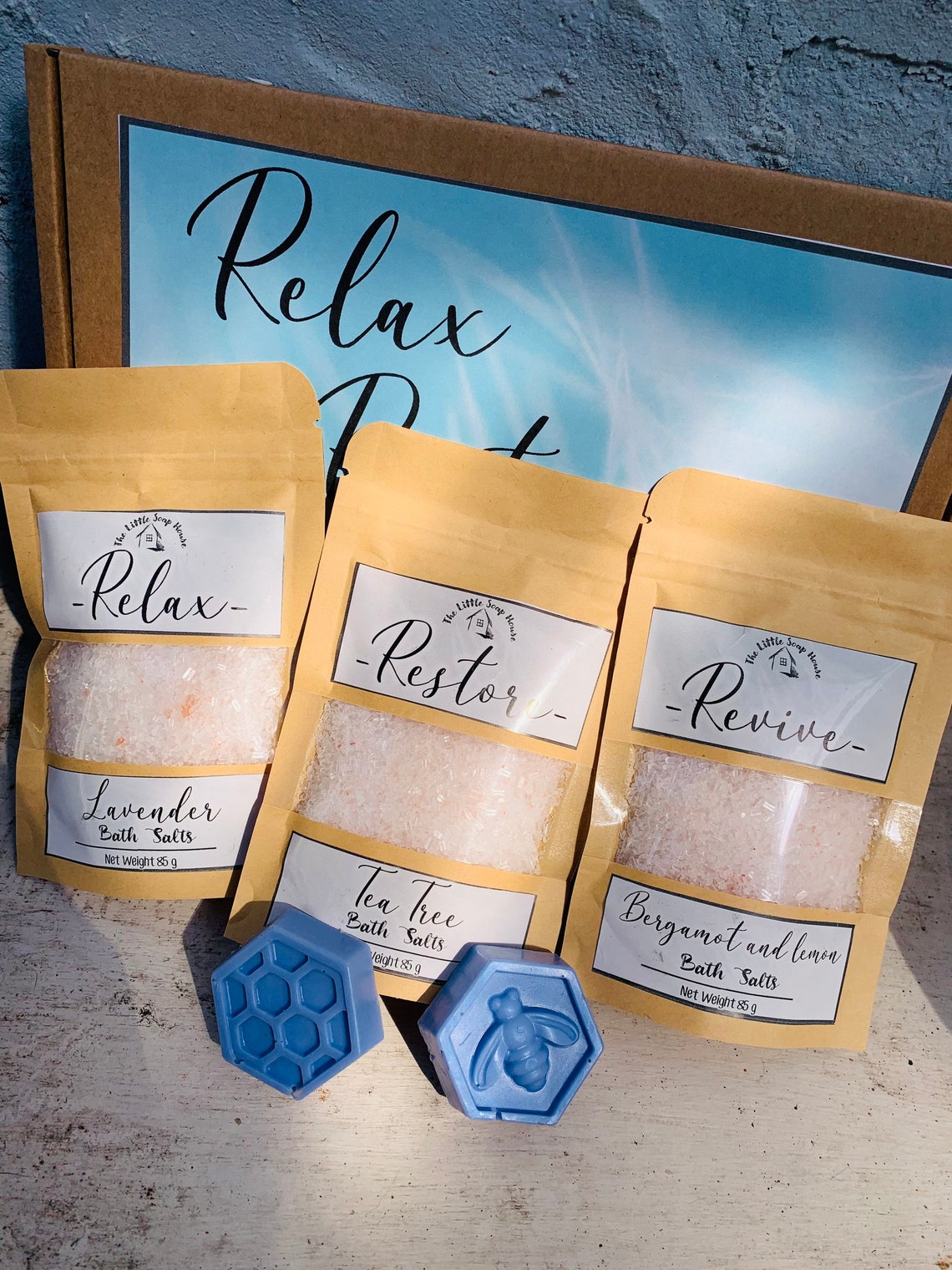 Bath salts gift box pamper gift bath relaxation healing Etsy