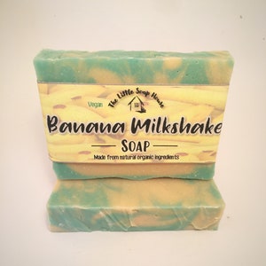 Banana Milkshake natural soap bar / scented fruity organic soap / homemade banana soap