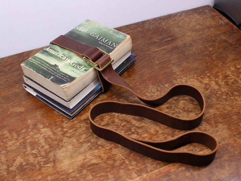 Book Strap Carrier Leather Book Belt Brass Hardware Loop Etsy