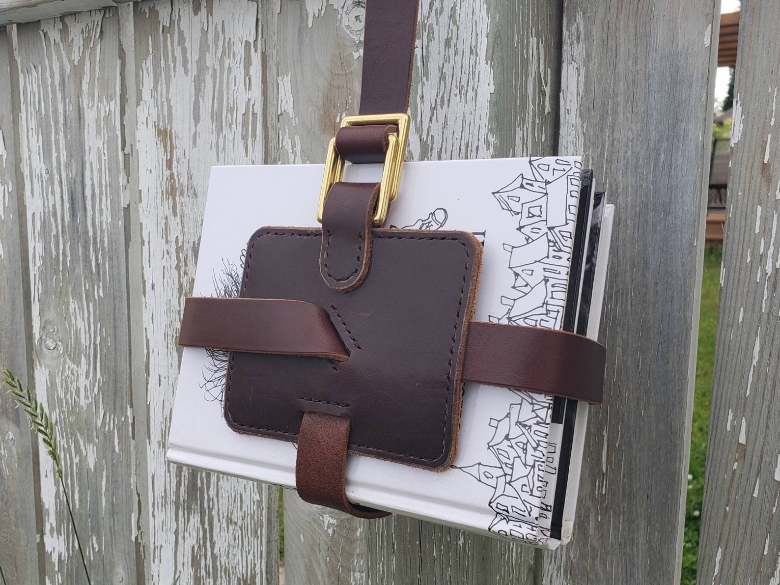 Book Strap Carrier Fixed Carry Loop Brass Hardware Etsy