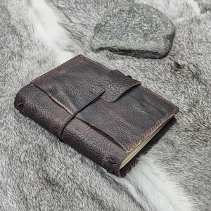 A6 SIZE Leather Traveler&#39;s Notebook | TN Cover | Handmade Cowhide Notebook Refillable | Shrunken Bull Grain #2