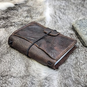 PASSPORT B7 SIZE Leather Traveler&#39;s Notebook | TN Cover | Handmade Cowhide Notebook Refillable | Shrunken Bull Grain #2