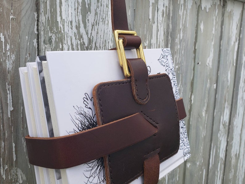 Book Strap Carrier Fixed Carry Loop Brass Hardware Etsy