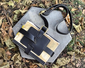 Hand Sewn Leather Book Strap Carrier: the Shelley Traveler in