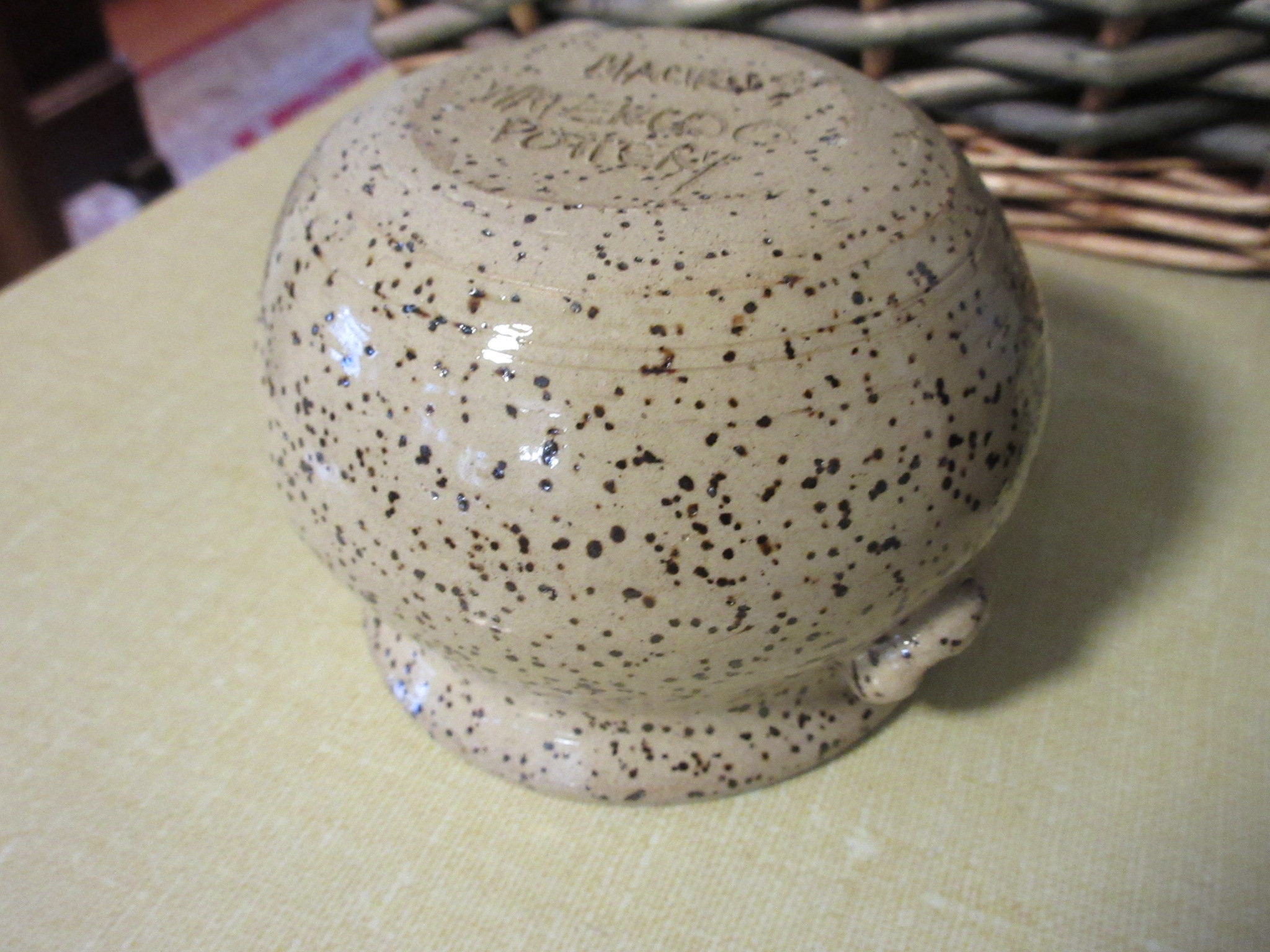 Vintage 1980s Waterloo Pottery Spatterware Covered Bowl Etsy