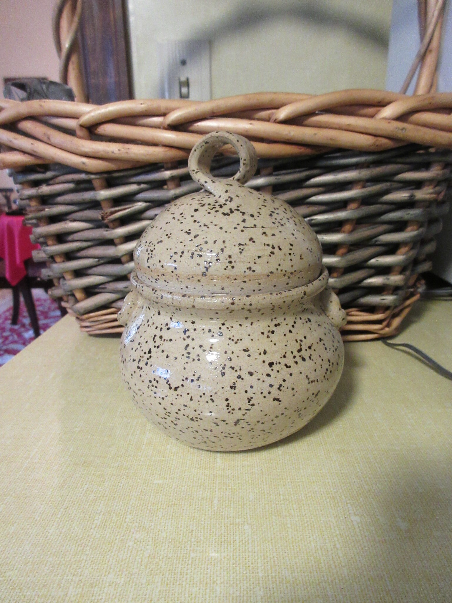 Vintage 1980s Waterloo Pottery Spatterware Covered Bowl Etsy