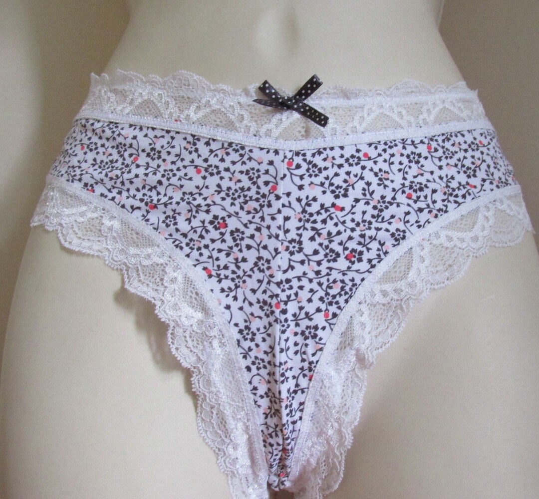 Woolworths Vtg White Lace Frilly Ruffle Trim Knickers Panties UK 16/18
