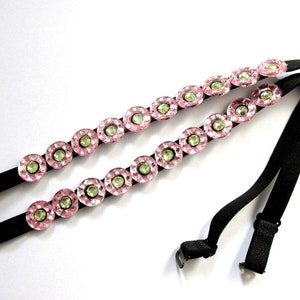 Pink Stone Rhinestone Decorative Bra Straps. Stretchy Adjustable Removable. Will not give support.