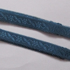 Jacquard Pattern Dark Blue Shoulder Bra Straps. Stretchy Adjustable & Removable.