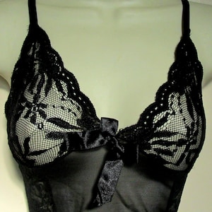 Vintage Black Full Slip Dress. 1990s Lingerie.