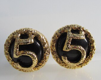 Number 5 Stud Earrings.