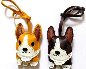 Pet Dog Leather Bag Charm. READ DESCRIPTION